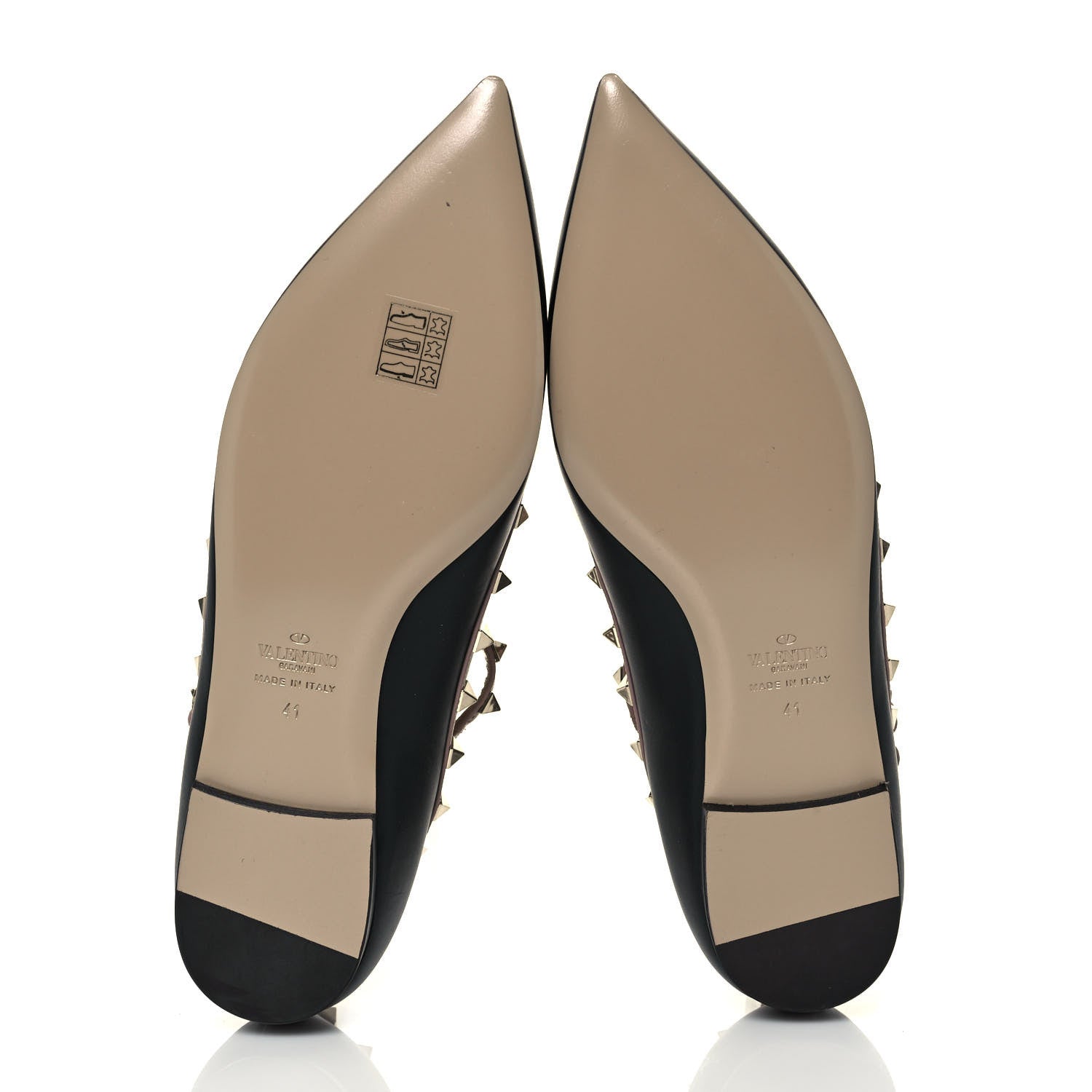 Valentino Garavani Nappa Rockstud Cage Ballerina Flats 41 Black Poudre 5 of 7