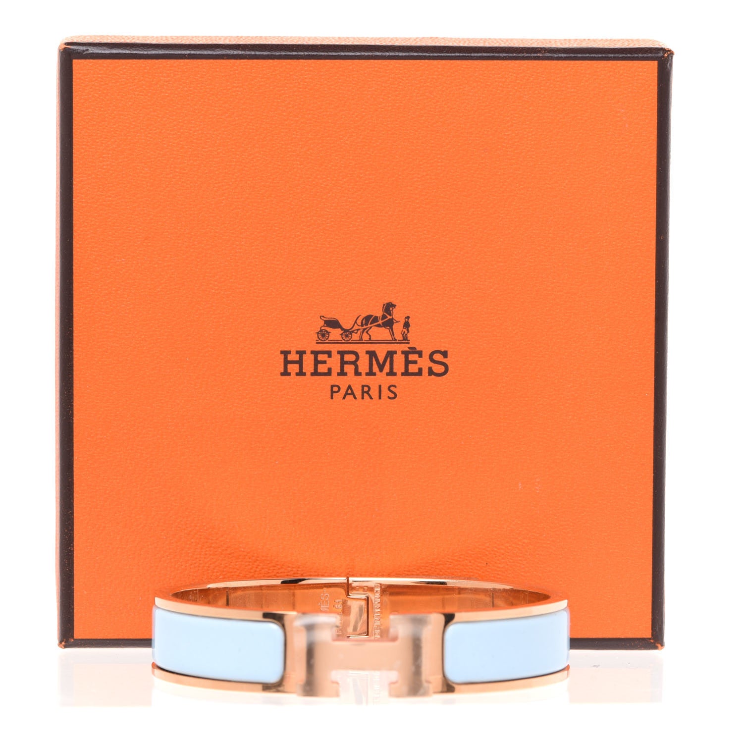 Hermes Enamel Narrow Clic Clac H Bracelet PM Bleu Polaire 6 of 6