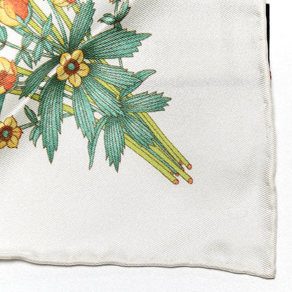 Gucci Silk Twill Nuovoflora Square Handkerchief Ivory Blue 9 of 9