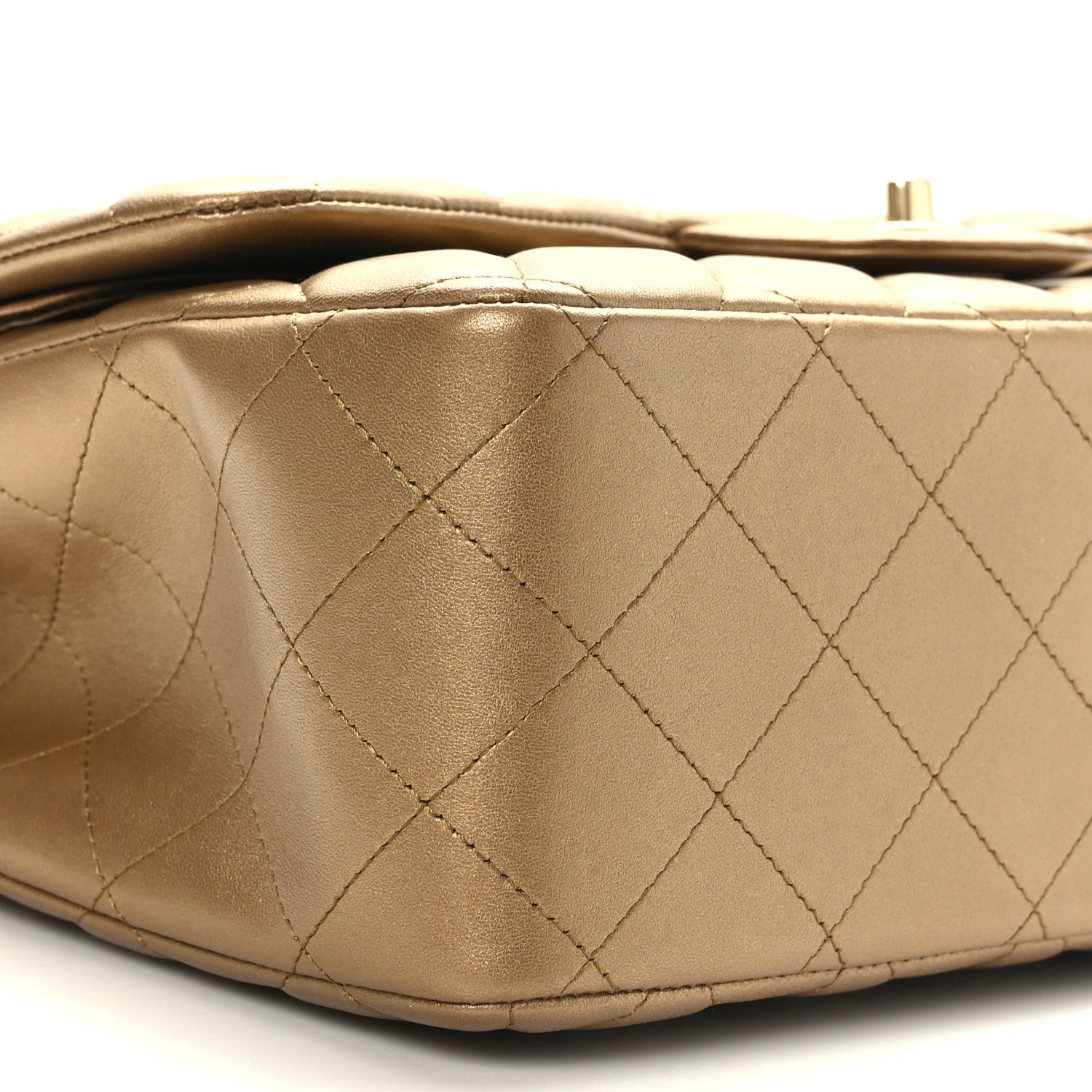 Chanel Metallic Lambskin Quilted Jumbo Double Flap Gold 8 of 9