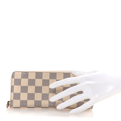 Louis Vuitton Damier Azur Clemence Wallet Rose Ballerine 2 of 7
