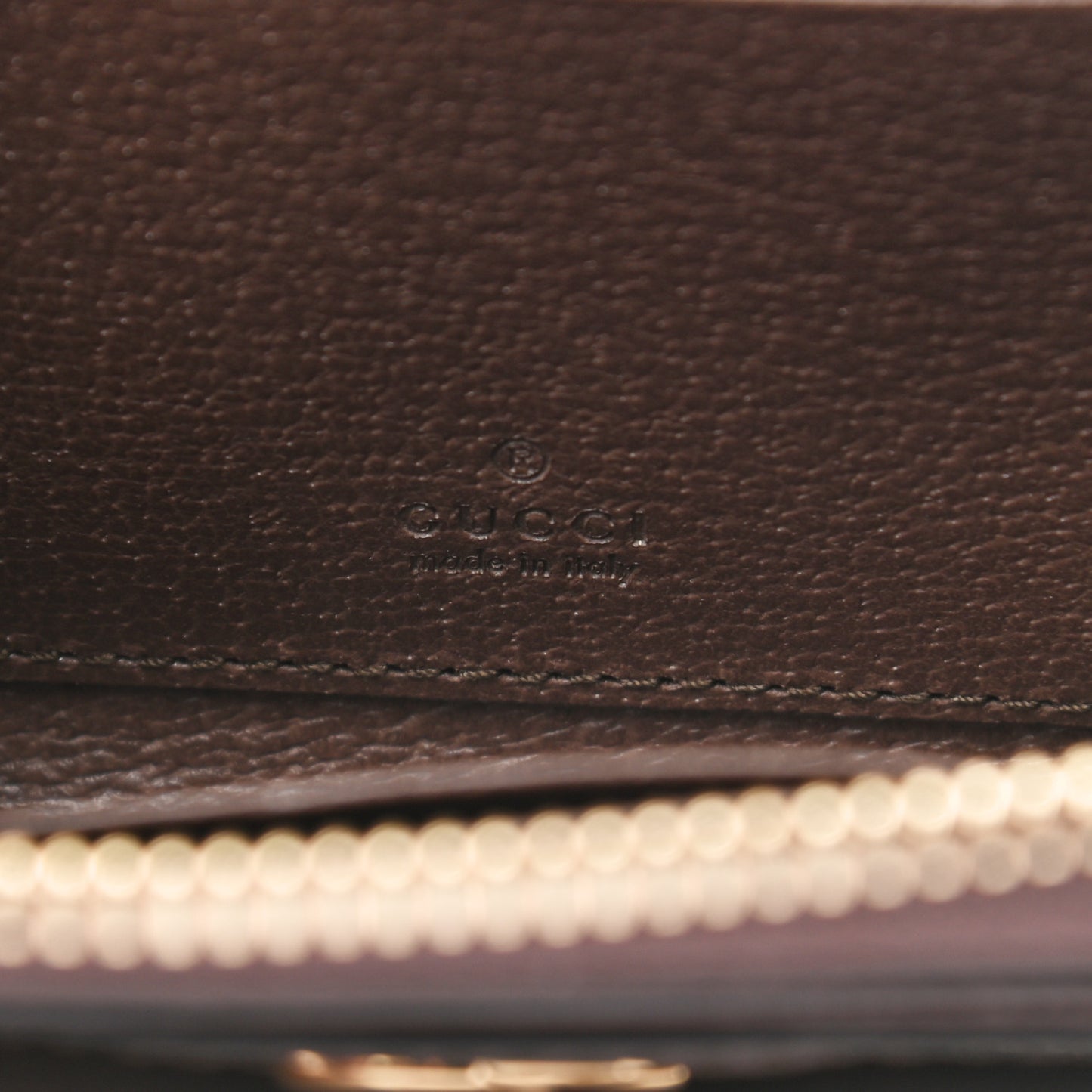 GG Supreme Monogram Textured Dollar Calfskin Web Ophidia Zip Around Card Case Wallet Beige Ebony New Acero