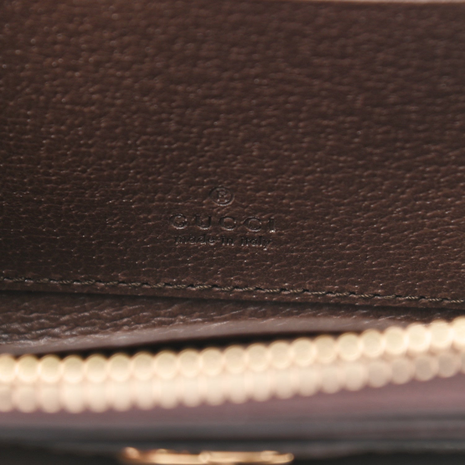 Gucci GG Supreme Monogram Textured Dollar Calfskin Web Ophidia Zip Around Card Case Wallet Beige Ebony New Acero 6 of 7