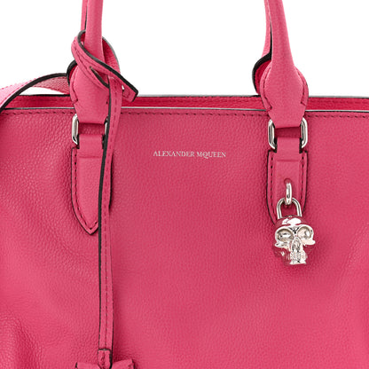 Alexander McQueen Pebbled Calfskin Small Skull Padlock Zip Around Tote Bouganville 8 of 12