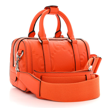 Gucci Piuma Calfskin Jumbo GG Embossed Mini Duffle Bag Good Orange 3 of 10