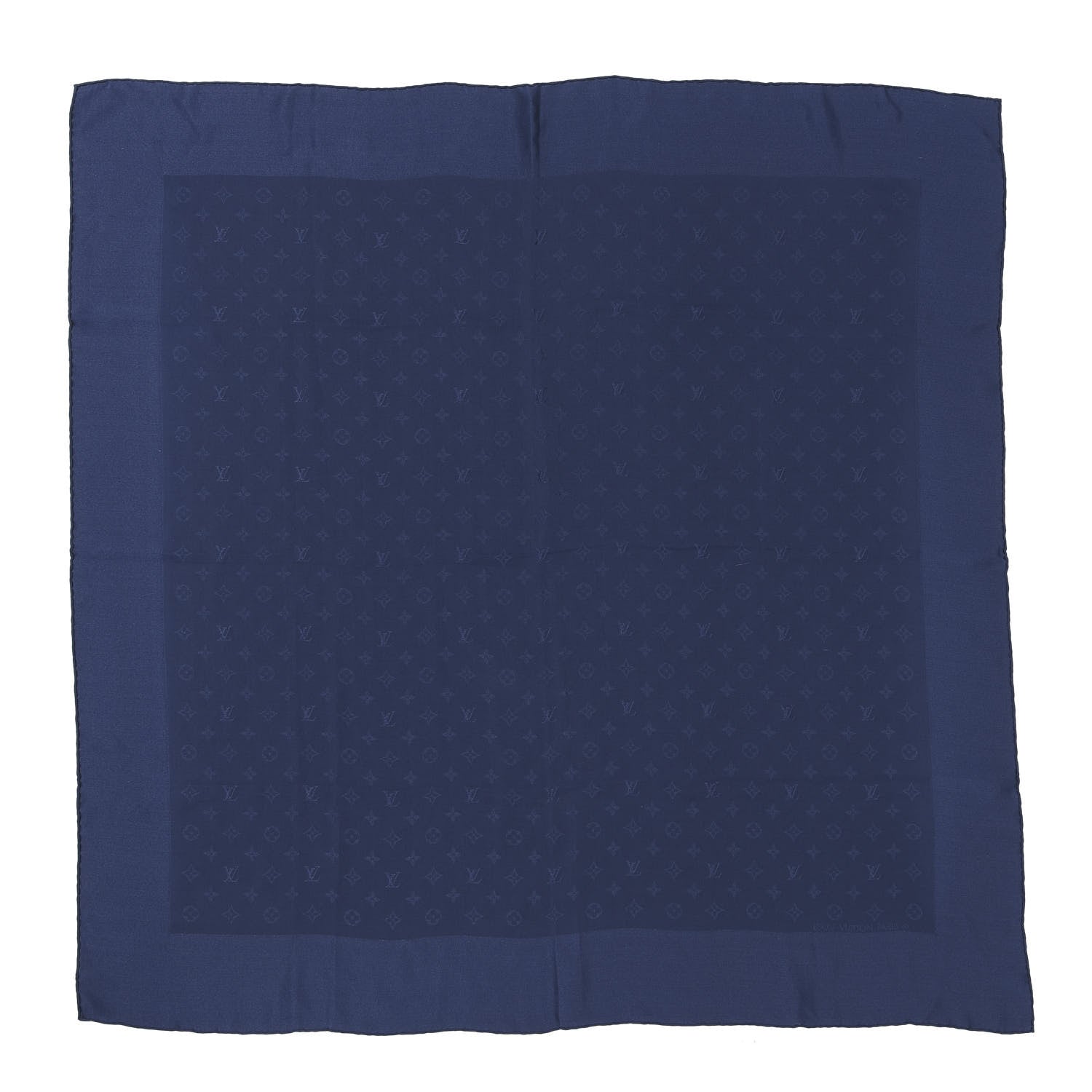 Louis Vuitton Silk Wool Monogram Shawl Night Blue 1 of 3