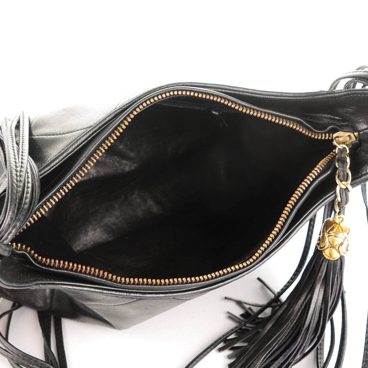 Chanel Lambskin Quilted Tassel Bag Black 5 of 8