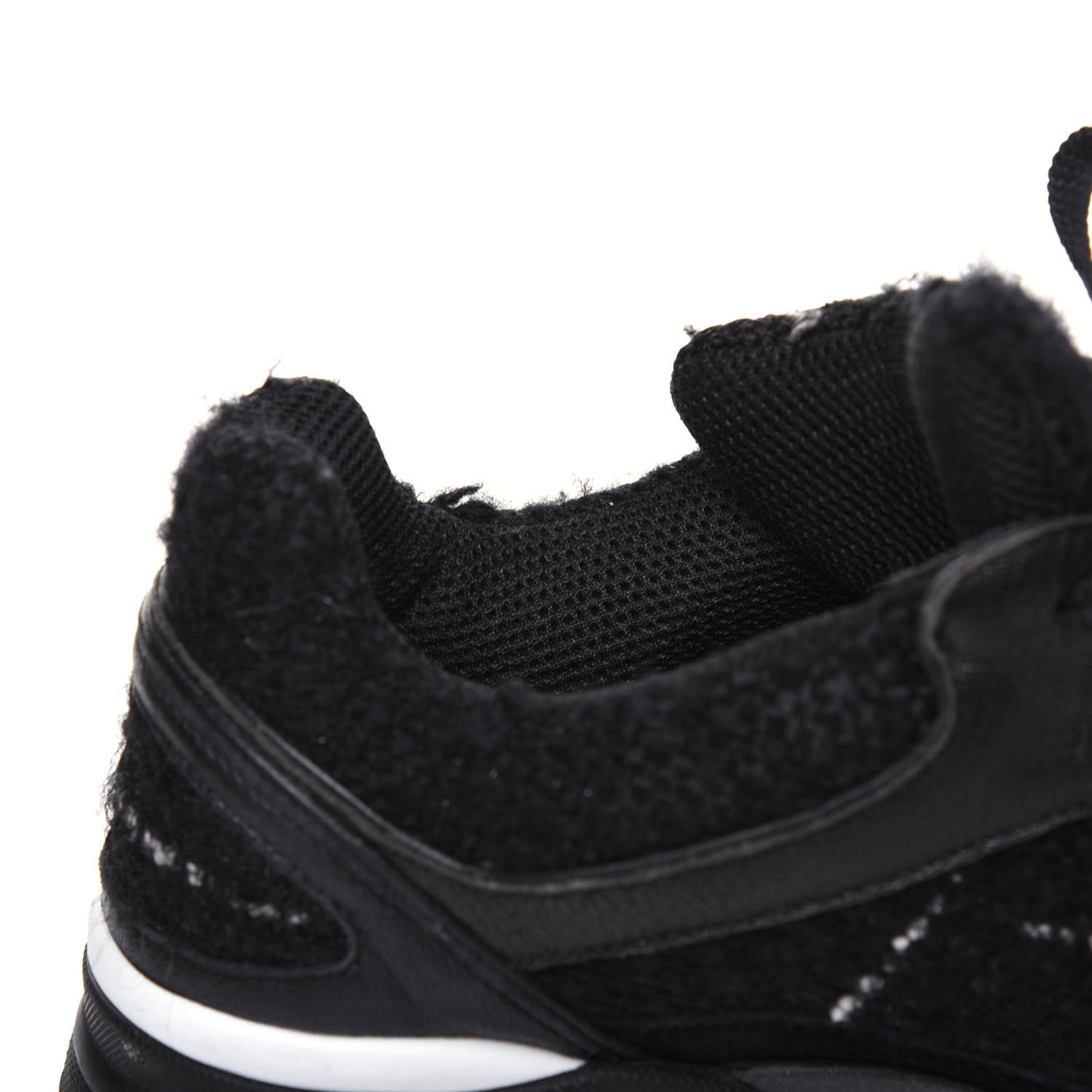 Tweed Suede Goatskin CC Sneakers 37 Black White