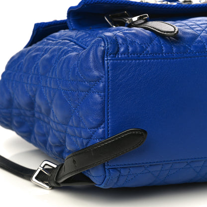 Christian Dior Lambskin Mesh Cannage Embroidered Large Stardust Backpack Blue 10 of 19