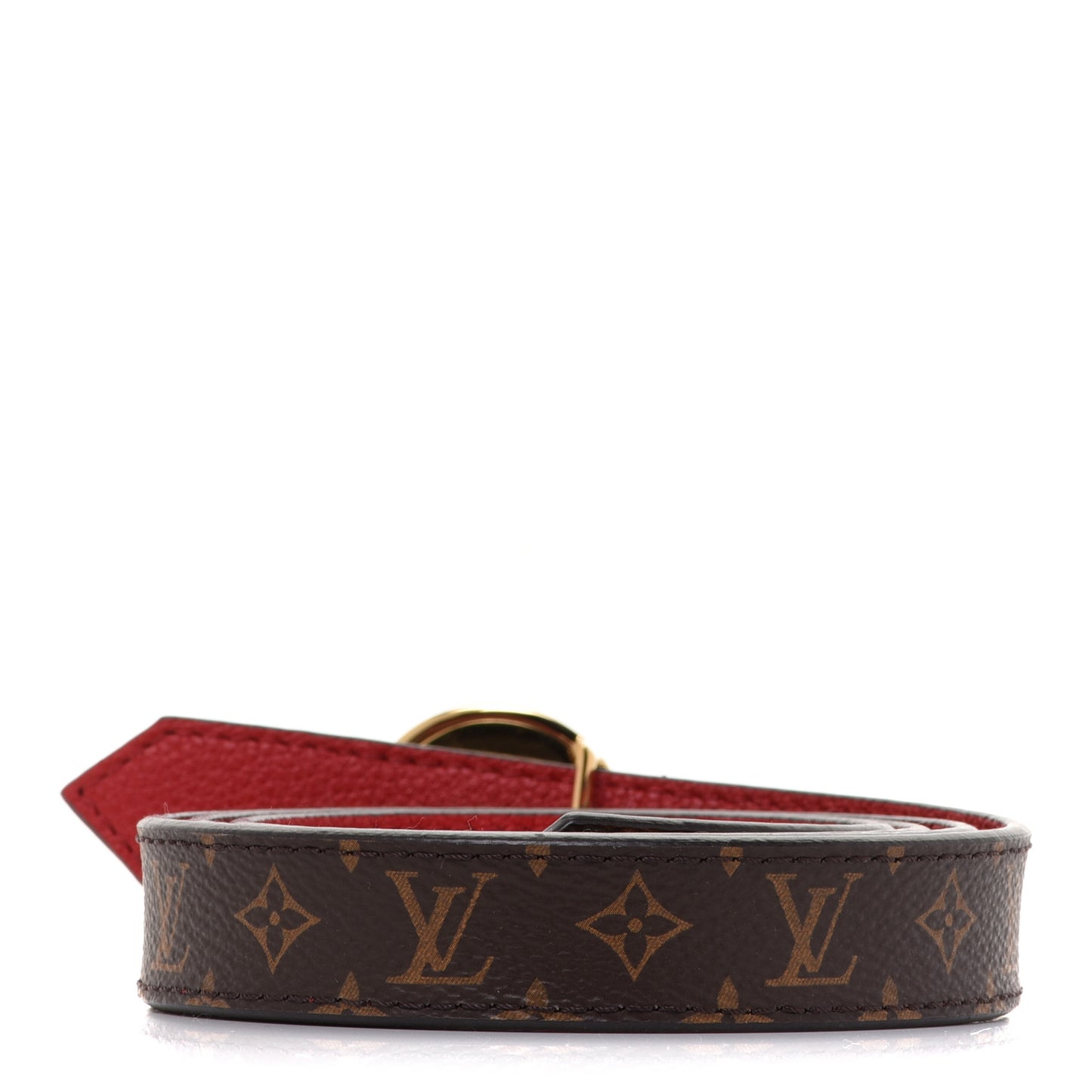 Monogram 20mm LV Circle Reversible Belt 80 32 Red