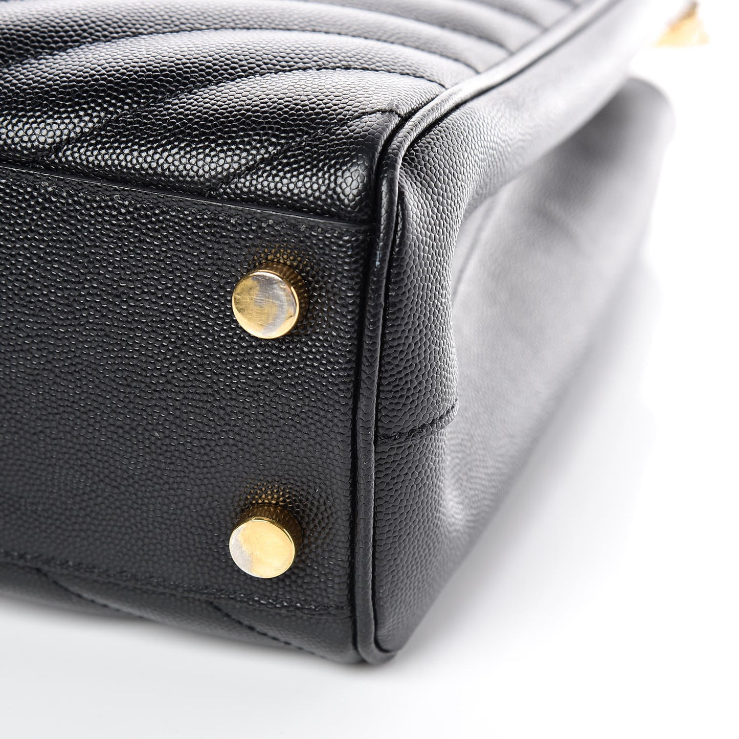 Grain De Poudre Matelasse Chevron Monogram Shopping Bag Black