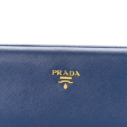 Prada Saffiano Lux East West Frame Clutch Cobalto 6 of 8
