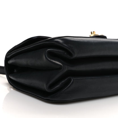 Chanel Glazed Calfskin Quilted Small Straight Lined Flap Black 9 of 13