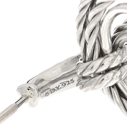 David Yurman Sterling Silver Diamond Crossover Drop Earrings 4 of 4