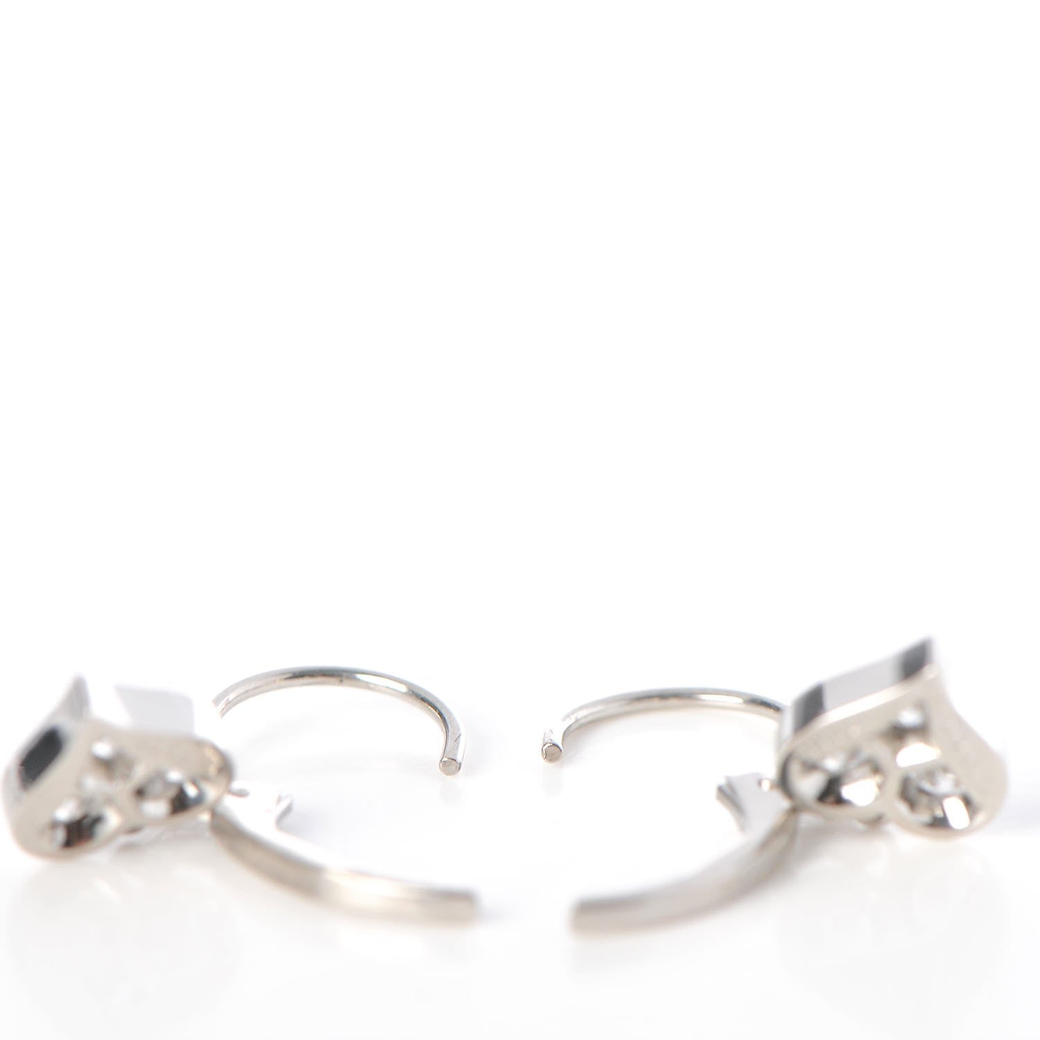 Tiffany Platinum Diamond Heart Drop Earrings 3 of 6