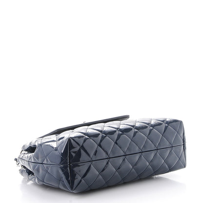 Chanel Patent Quilted Large Coco Shine Accordion Flap Dark Navy Blue 5 of 9