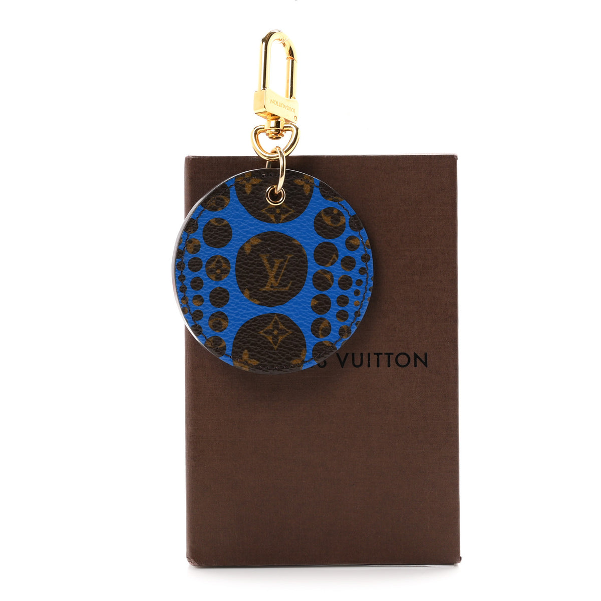 Monogram Kusama Pumpkin Dots Key Ring Blue