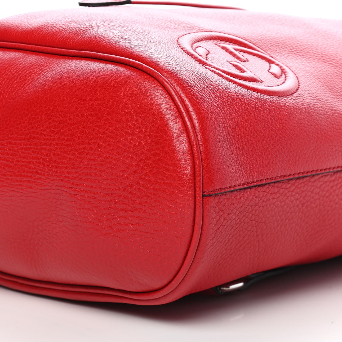 Pebbled Calfskin Small Soho Drawstring Backpack Tabasco Red