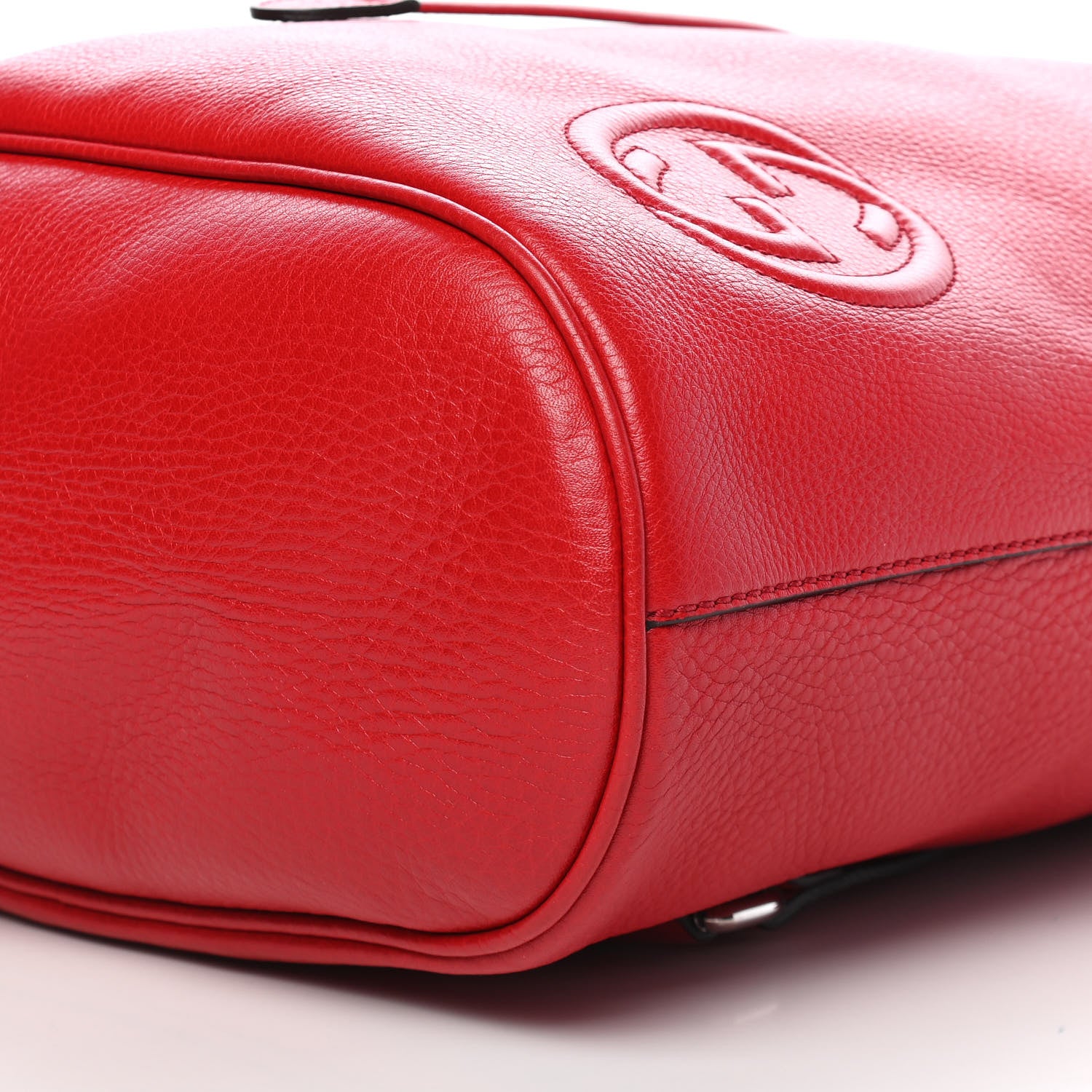 Gucci Pebbled Calfskin Small Soho Drawstring Backpack Tabasco Red 9 of 9