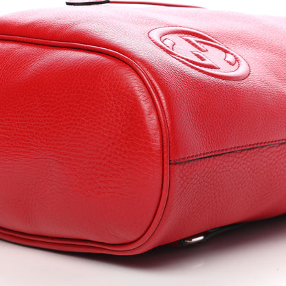 Gucci Pebbled Calfskin Small Soho Drawstring Backpack Tabasco Red 9 of 9