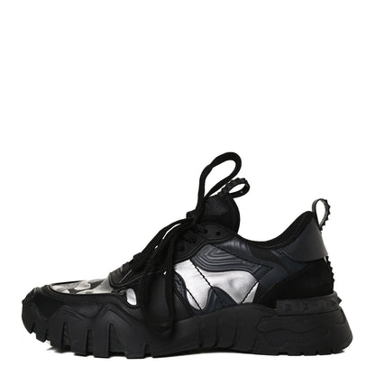 Valentino Garavani Nappa Suede Camouflage Womens Rockrunner Plus High Frequency Sneakers 41 Black 1 of 12