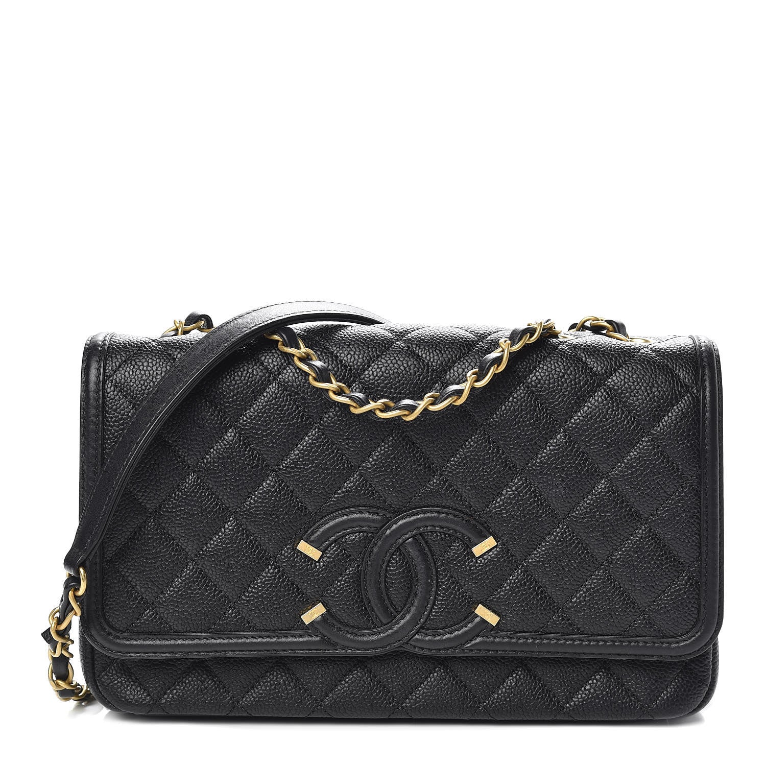 Chanel Caviar Quilted Medium CC Filigree Flap Black 1 of 12