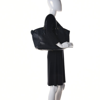 MCM Grained Calfskin Studded Satchel Black 2 of 9