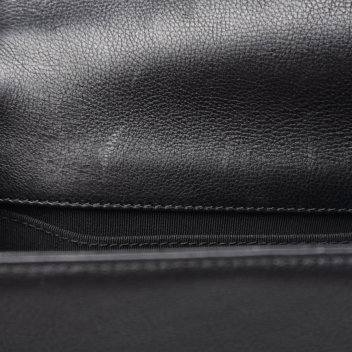 Calfskin Quilted Small Boy Flap Black