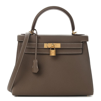Hermes Togo Kelly Retourne 28 Etoupe 1 of 13