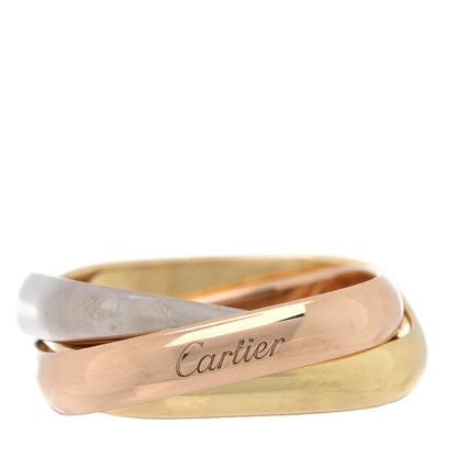 Cartier 18K Pink Yellow White Gold Medium Trinity Cushion Ring 55 7.25 1 of 5