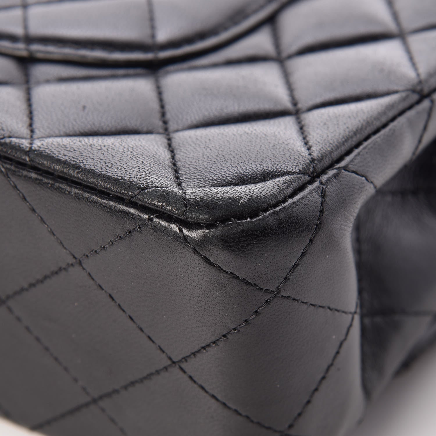 Chanel Lambskin Quilted Medium Double Flap Black 12 of 13