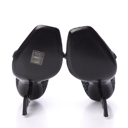 Saint Laurent Glitter Opyum Sandals 36 Black 5 of 7