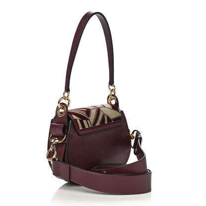 Chloe Velvet Calfskin Geometric Small Tess Bag Beige Brown 3 of 17