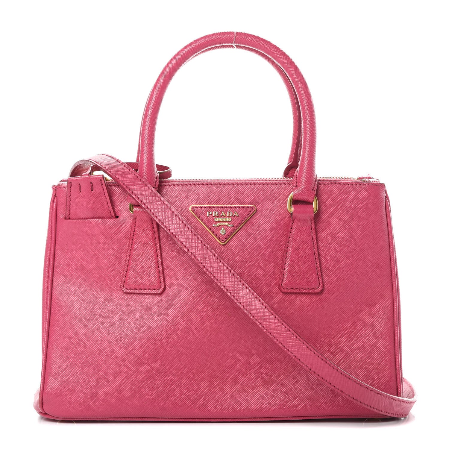 Prada Saffiano Lux Small Galleria Double Zip Tote Fuxia 1 of 26