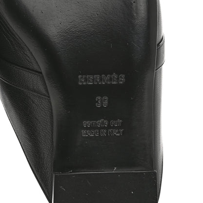 Hermes Goatskin Oz Mules 39 Black 8 of 12
