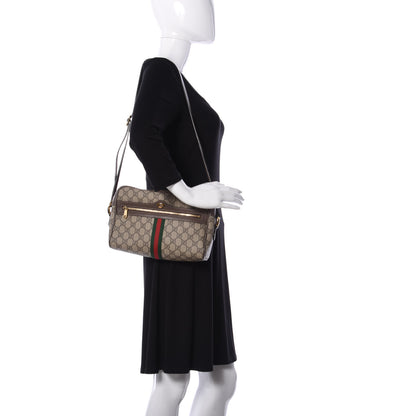Gucci GG Supreme Monogram Web Small Ophidia Shoulder Bag Brown 2 of 21