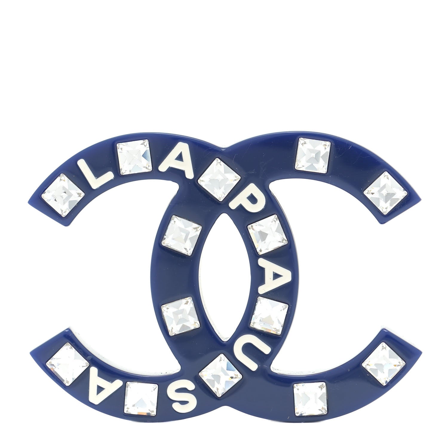 Chanel Resin Crystal La Pausa CC Brooch Blue 1 of 5