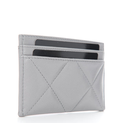 Chanel Shiny Goatskin Quilted 19 Card Holder Grey 2 of 8