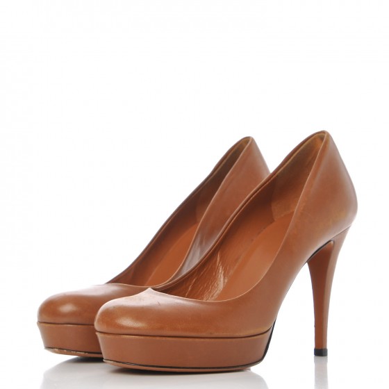 Nappa Betty Platform High Heel Pumps 36 Brown