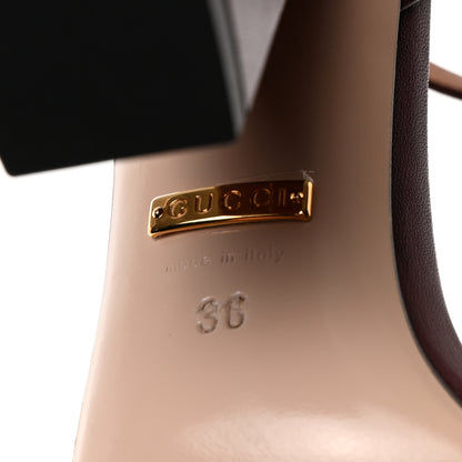 Gucci Lifford Calfskin GG Marmont Ankle Wrap 105mm Sandals 36 Vintage Bordeaux 7 of 8