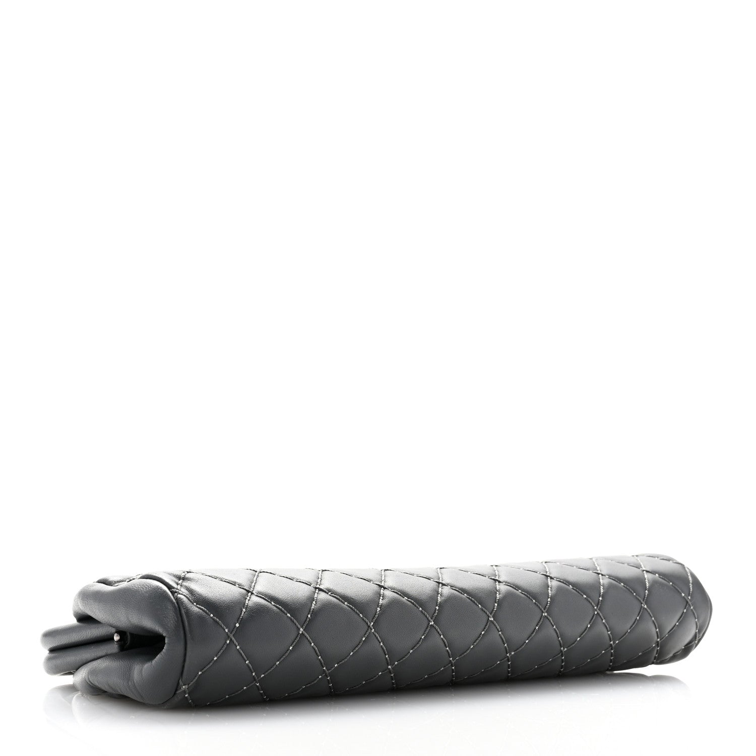 Chanel Lambskin Stitched Timeless Clutch Grey 4 of 7