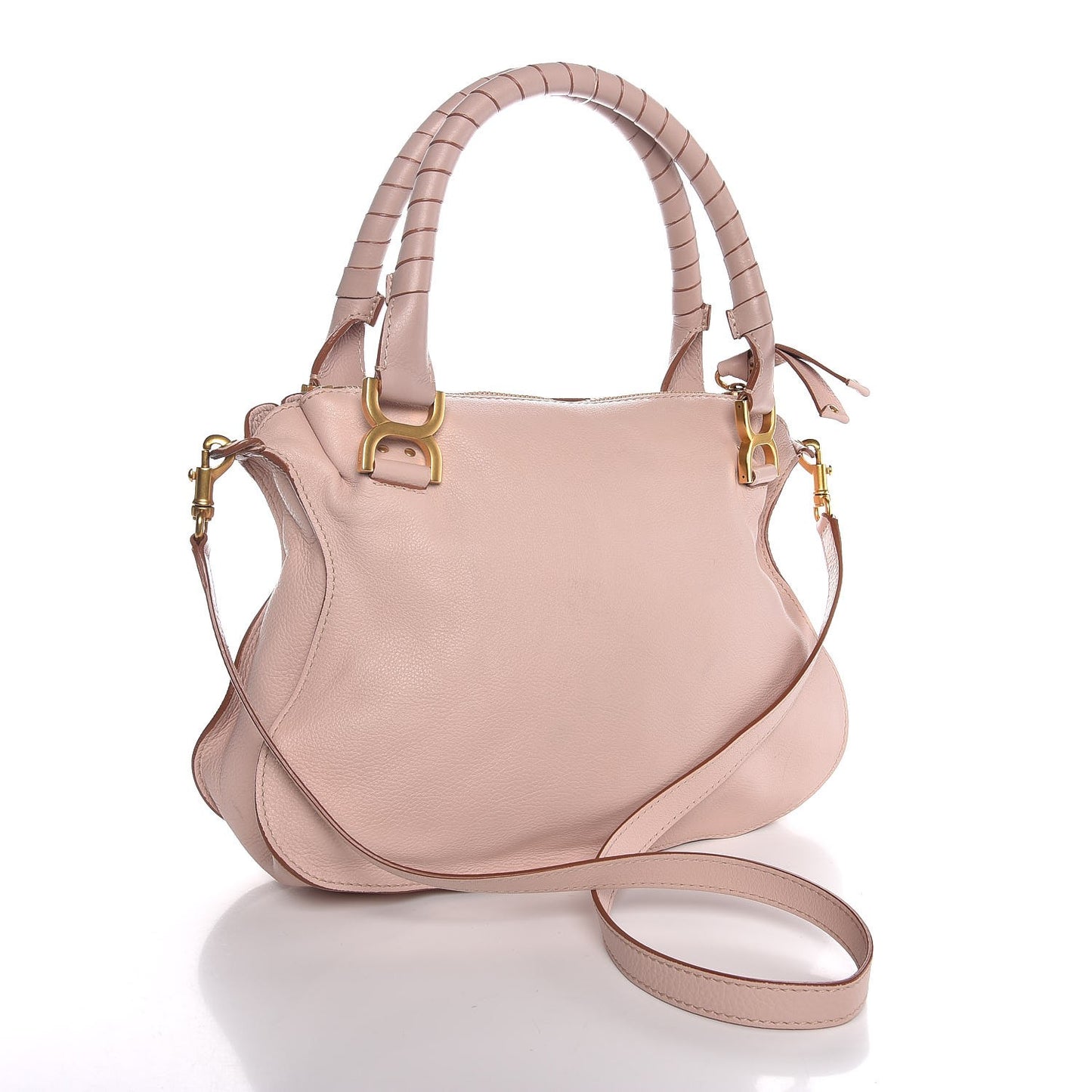 Calfskin Medium Marcie Satchel Nude Pink
