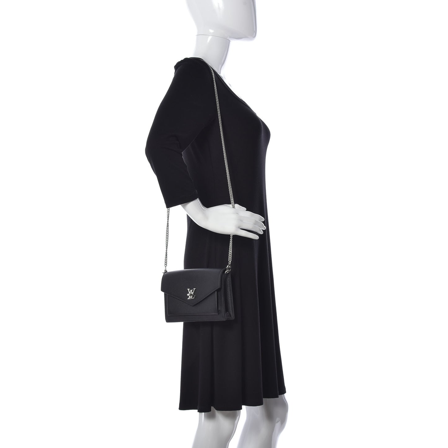 Soft Calfskin My Lockme Chain Pochette Black