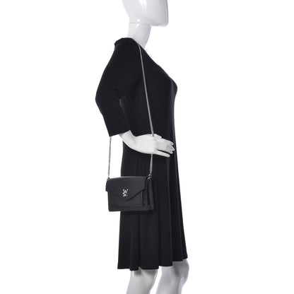Louis Vuitton Soft Calfskin My Lockme Chain Pochette Black 2 of 13
