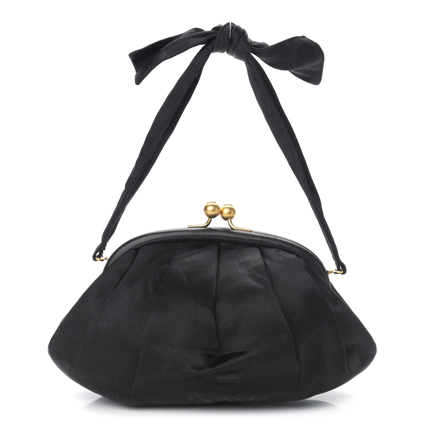 Chanel Satin Kisslock Evening Bag Black 1 of 10