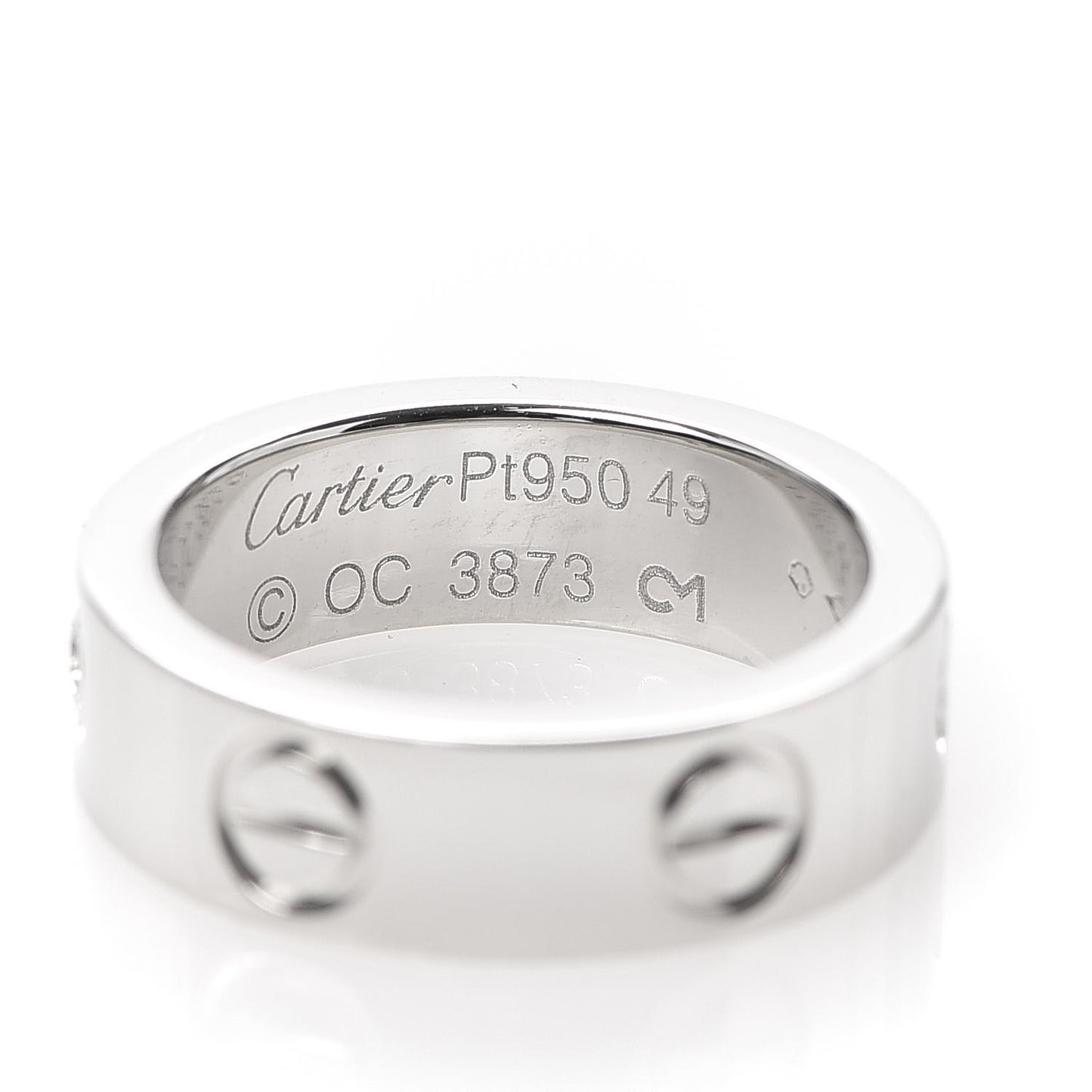 Platinum Diamond 5.5mm LOVE Ring 49 5