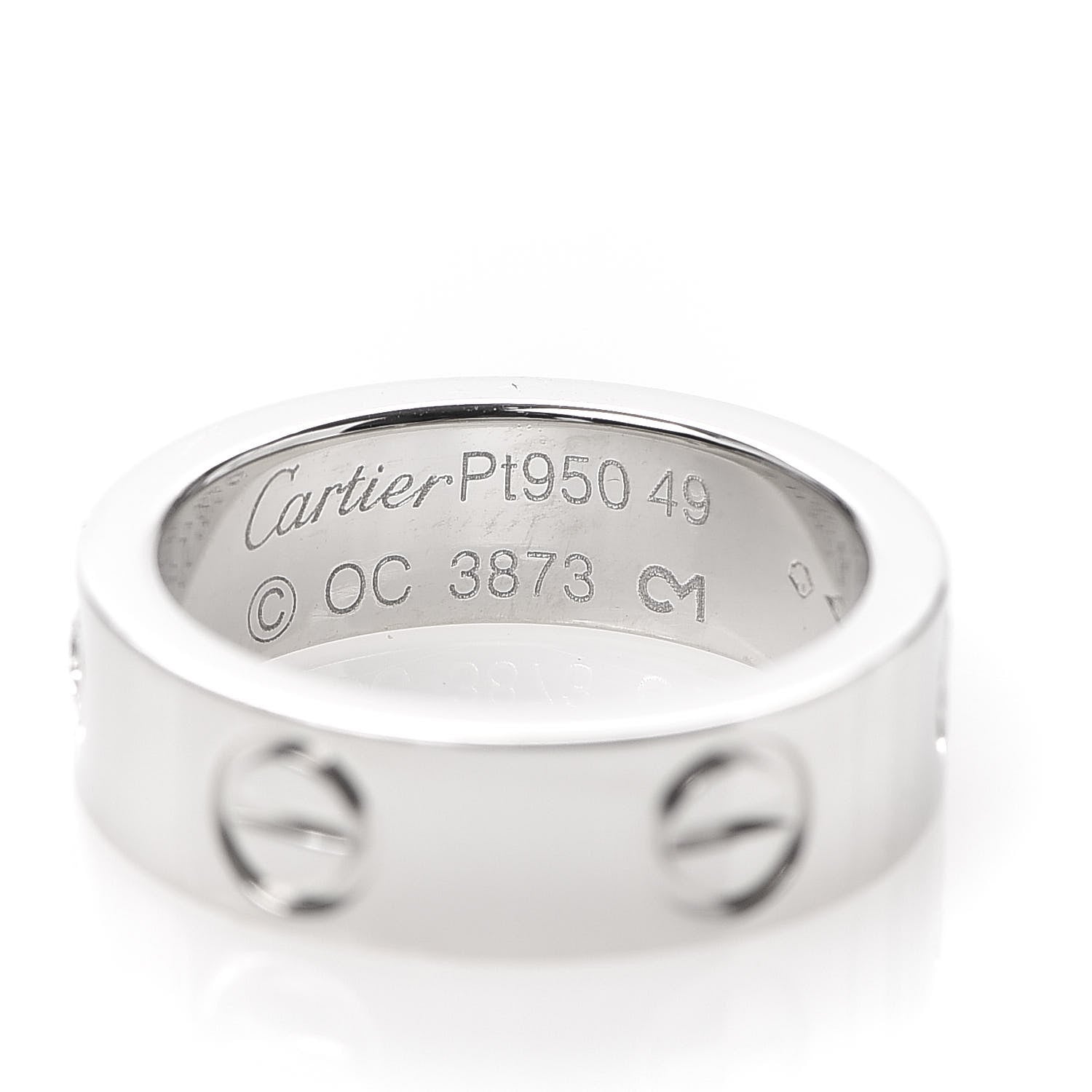 Cartier Platinum Diamond 5.5mm LOVE Ring 49 5 5 of 6