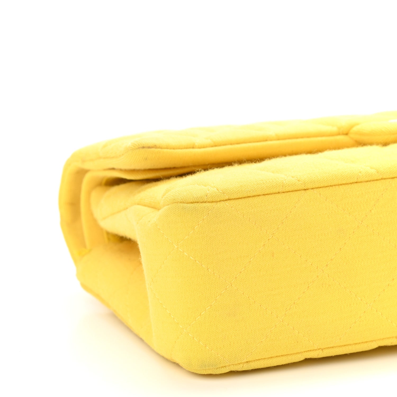 Chanel Jersey Quilted Medium Double Flap Yellow 9 of 16