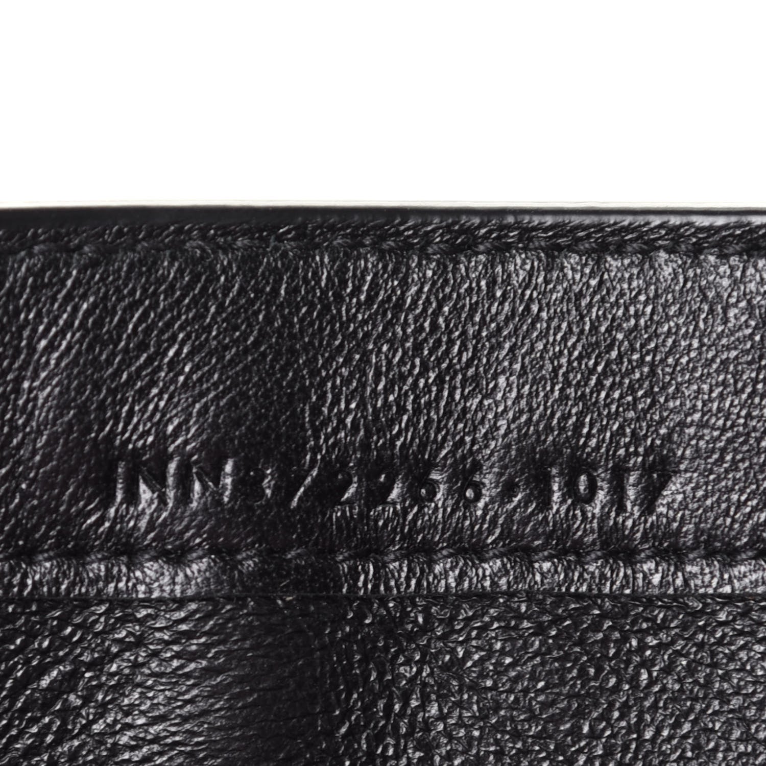 Saint Laurent Calfskin Crocodile Embossed Monogram Flap Wallet Black 7 of 7
