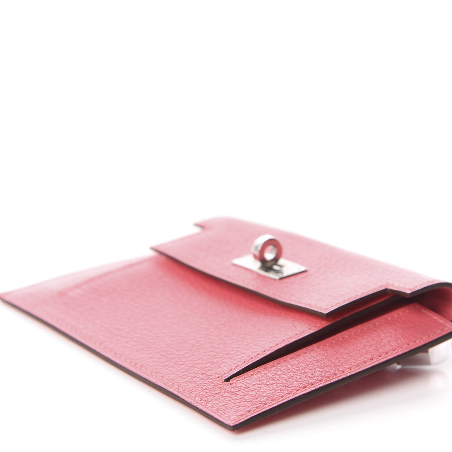 Chevre Mysore Kelly Pocket Compact Wallet Rose Lipstick